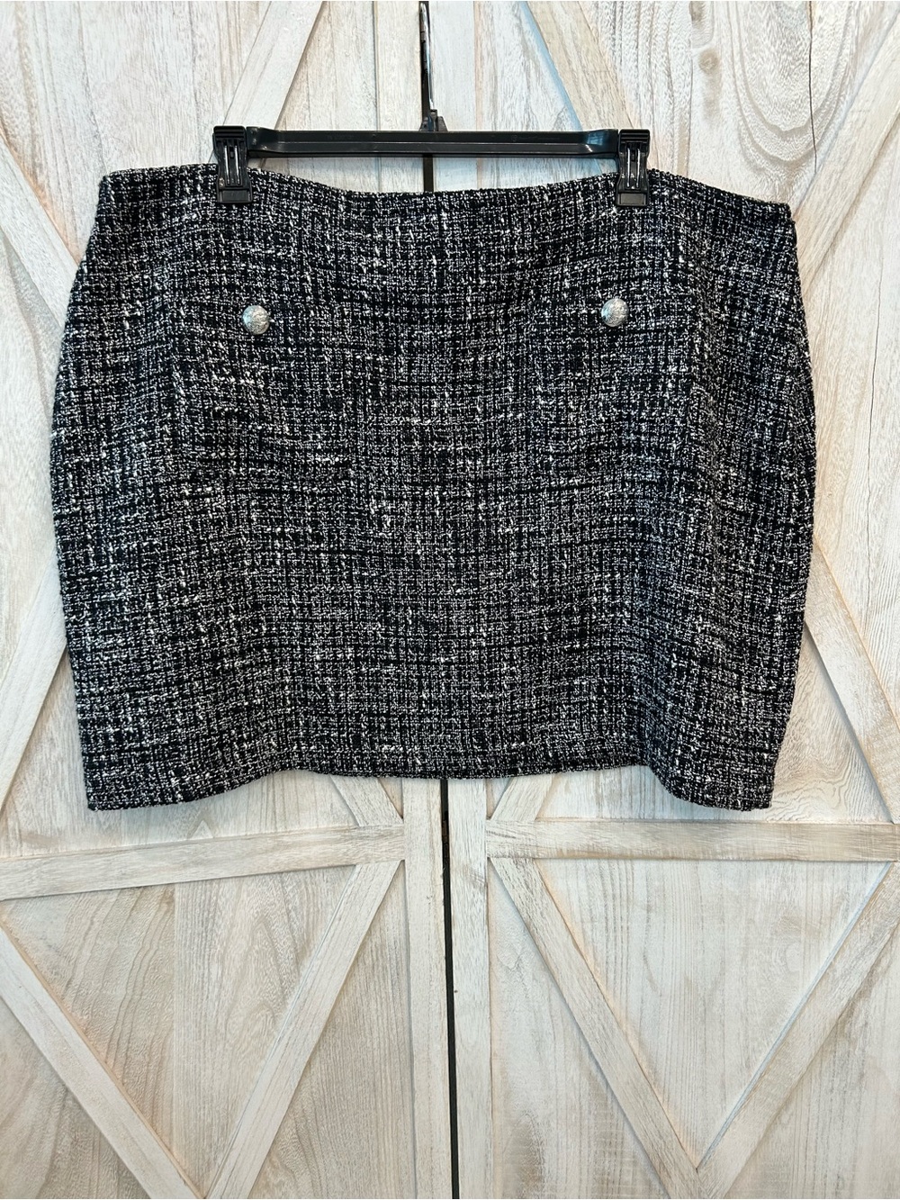 Ralph Lauren Black and White Tweed Mini Skirt